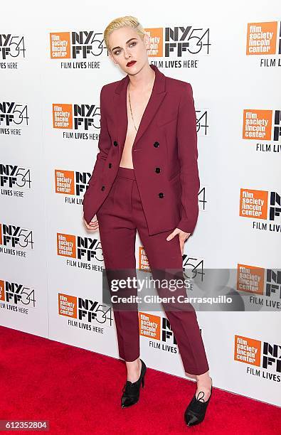 Actress Kristen Stewart attends the 'Certain Women' premiere during the 54th New York Film Festival at Alice Tully Hall, Lincoln Center on October 3,...