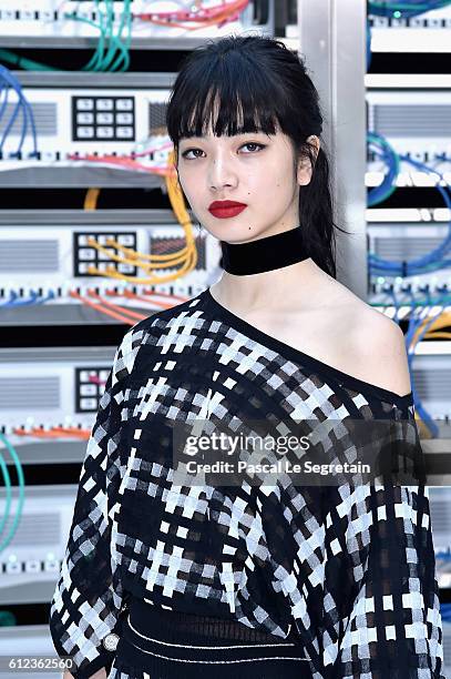 Nana Komatsu attends the Chanel show as part of the Paris Fashion Week Womenswear Spring/Summer 2017 on October 4, 2016 in Paris, France.
