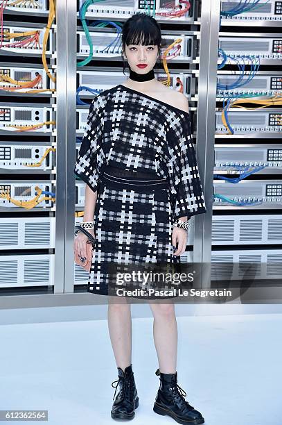 Nana Komatsu attends the Chanel show as part of the Paris Fashion Week Womenswear Spring/Summer 2017 on October 4, 2016 in Paris, France.