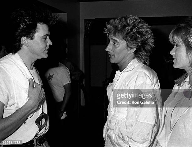 Paul Young, Rod Stewart and Kelly Emberg attend Paul Young Concert Performance on March 14, 1984 at the Beverly Wilshire Theater in Beverly Hills,...