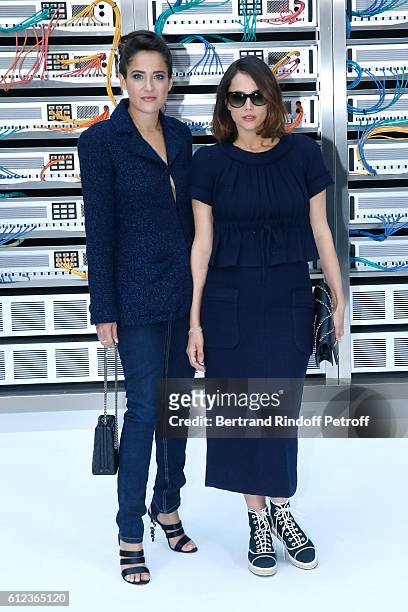 Guests attend the Chanel show as part of the Paris Fashion Week Womenswear Spring/Summer 2017 on October 4, 2016 in Paris, France.