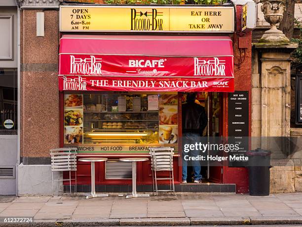 snack bar in london, united kingdom - snackbar stock pictures, royalty-free photos & images