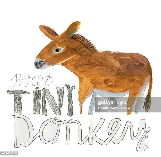 ilustrações de stock, clip art, desenhos animados e ícones de burro - pintura em tinta acrílica
