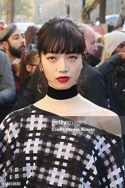 Nana Komatsu attends the Chanel show as part of the Paris Fashion Week Womenswear Spring/Summer 2017 on October 4, 2016 in Paris, France.