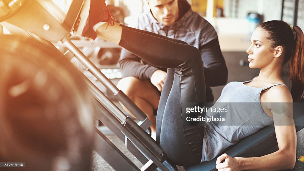 Leg press exercise.