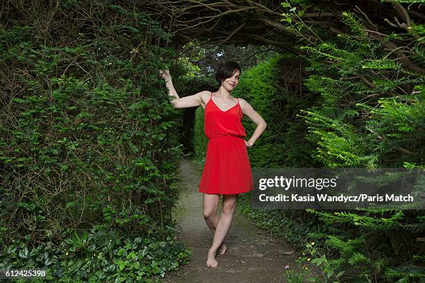 Former ice skating champion Nathalie Pechalat is photographed for Paris Match on June 20, 2016 in Paris, France.