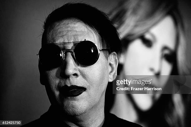 Recording Artist Marilyn Manson attends the Premiere of Drafthouse Films' "We Are X"at TCL Chinese Theatre on October 3, 2016 in Hollywood,...