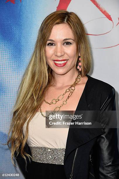 Comedian Andrea Vicunia attends the Premiere of Drafthouse Films' "We Are X"at TCL Chinese Theatre on October 3, 2016 in Hollywood, California.