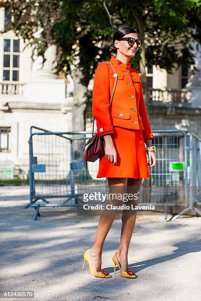 Giovanna Battaglia attends Chanel show on day 8 of Paris Womens Fashion Week Spring/Summer 2017, on October 4, 2016 in Paris, France.