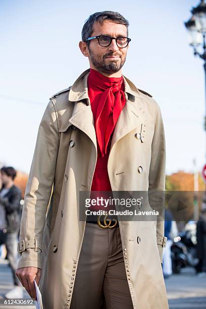 Simone Marchetti attends Chanel show on day 8 of Paris Womens Fashion Week Spring/Summer 2017, on October 4, 2016 in Paris, France.