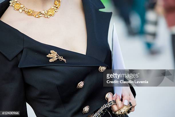 Fashion detail outside Chanel show on day 8 of Paris Womens Fashion Week Spring/Summer 2017, on October 4, 2016 in Paris, France.