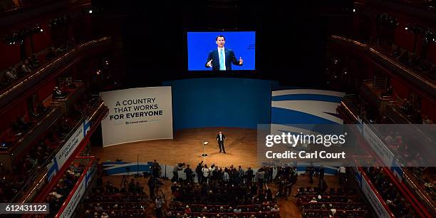 Secretary of State for Health, Jeremy Hunt, delivers a speech on the third day of the Conservative Party Conference 2016 at the International...
