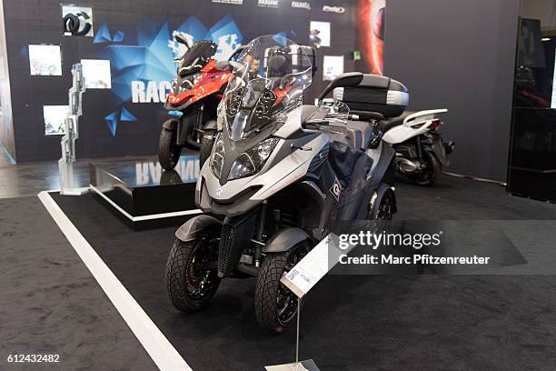 Quadro4 Roller at the 2016 Intermot trade fair on October 4, 2016 in Cologne, Germany. Intermot is the worlds second-largest motorcycle trade fair...