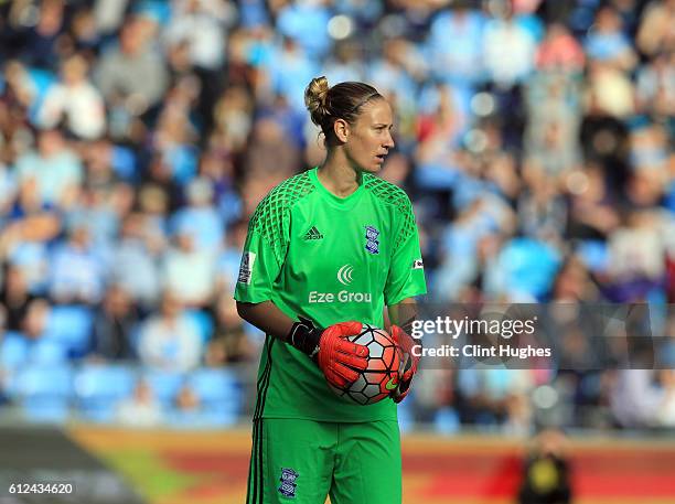 Ann-Katrin Berger of Birmingham City Ladies in action during the Continental Cup Final between Manchester City Women and Birmingham City Ladies at...