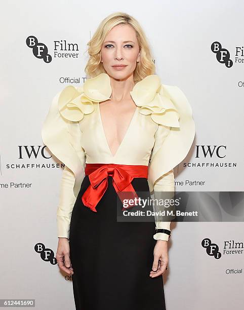 Cate Blanchett attends the IWC Schaffhausen Dinner in Honour of the BFI at Rosewood London on October 4, 2016 in London, England.