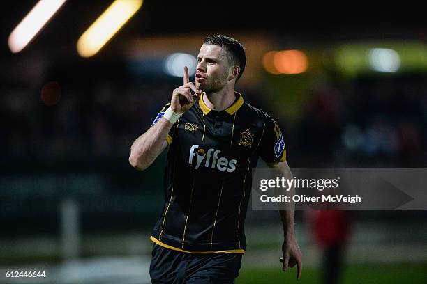 Derry , Ireland - 4 October 2016; Ciaran Kilduff of Dundalk celebrates after scoring his side's first goal from a penalty during the Irish Daily Mail...