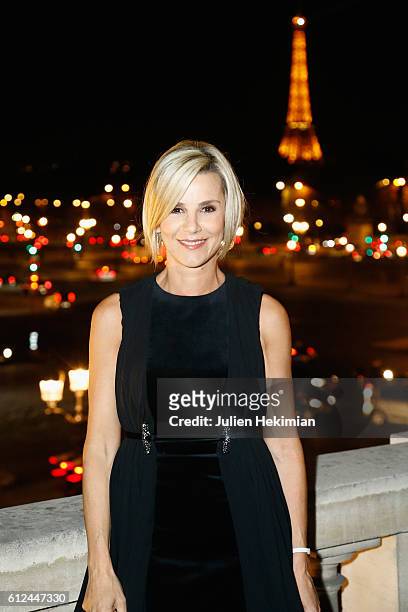Laurence Ferrari attends Lonchamp dinner as part of the Paris Fashion Week Womenswear Spring/Summer 2017 at Longchamp Boutique St Honore on October...