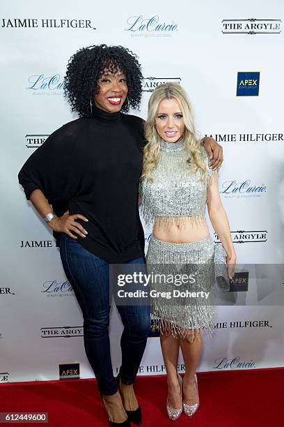 Model and Actress Jaimie Hilfiger and guest arrive for Jaimie Hilfiger's Birthday Celebration at The Argyle on October 3, 2016 in Hollywood,...