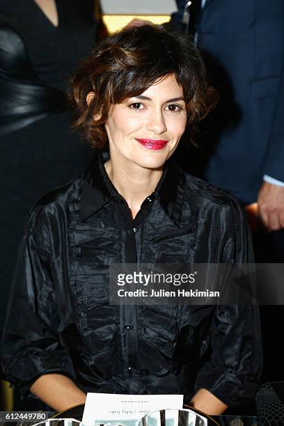 Audrey Tautou attends the Lonchamp dinner as part of the Paris Fashion Week Womenswear Spring/Summer 2017 at Longchamp Boutique St Honore on October...