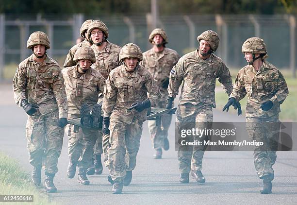 Armed forces personnel take part in the Countess of Wessex Cup inter-services competition at RAF Wittering on October 4, 2016 in Stamford, England....