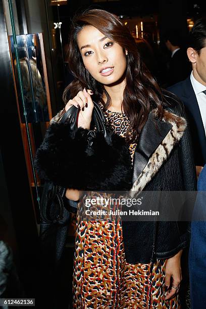 Sumire Matsubara attends the Lonchamp Cocktail as part of the Paris Fashion Week Womenswear Spring/Summer 2017 at Longchamp Boutique St Honore on...