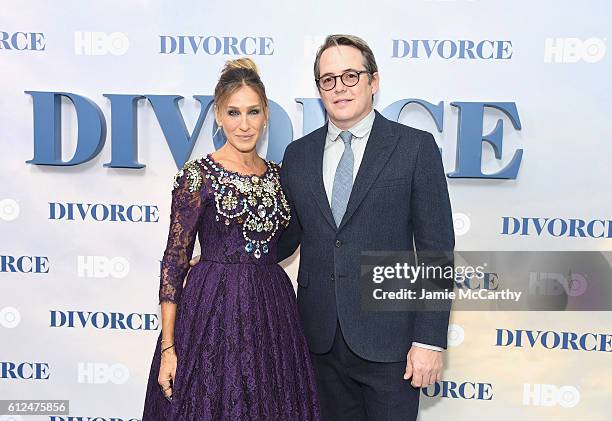 Sarah Jessica Parker and Matthew Broderick attend the "Divorce" New York Premiere at SVA Theater on October 4, 2016 in New York City.