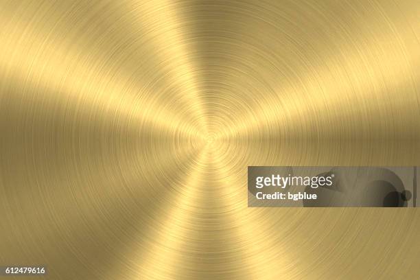 gold hintergrund - kreisförmige gebürstete metall textur - rohmaterial stock-grafiken, -clipart, -cartoons und -symbole