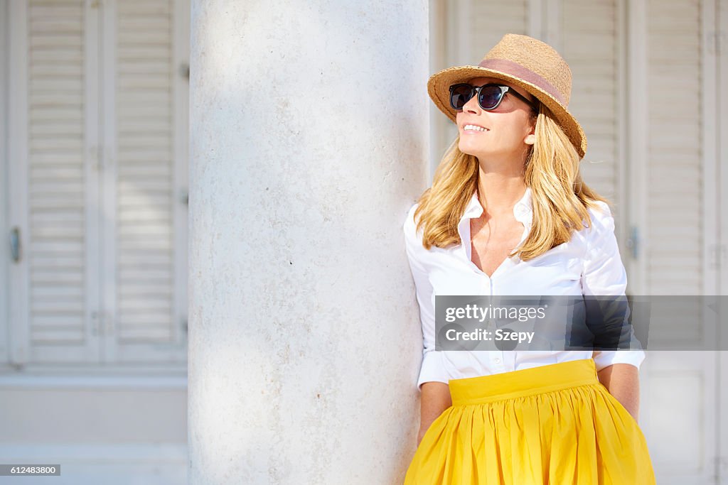Confident woman smiling