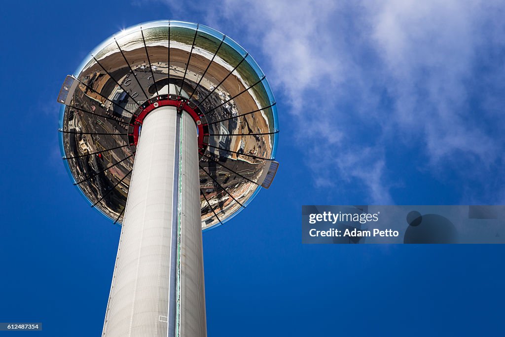 British Airways i360 Tower and blue sky, Brighton, UK