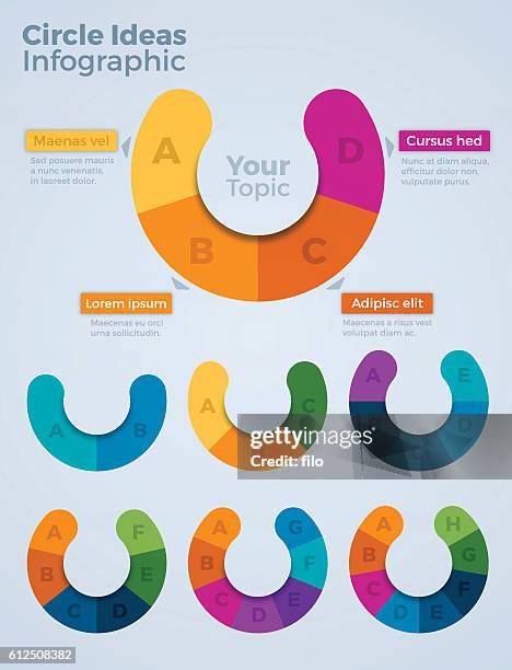 circle ideas infographic template graphs - scale infographic stock illustrations