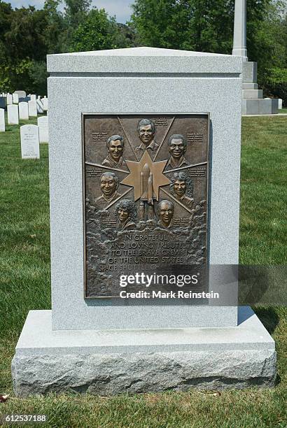 View of the space shuttle Challenger crew memorial at Arlington National Cemetery, Arlington, Virginia, April 20, 2012.