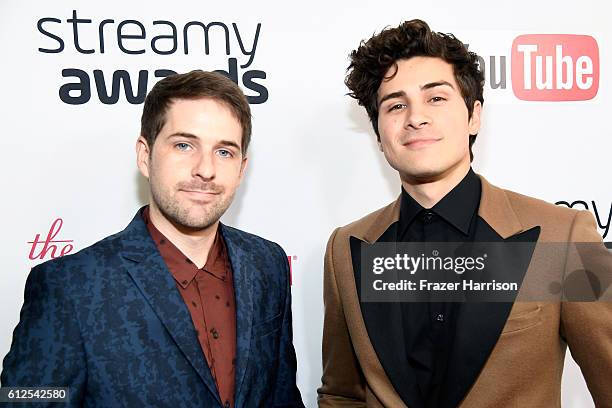 Internet personalities Andrew Hecox and Anthony Padilla attend the 6th annual Streamy Awards hosted by King Bach and live streamed on YouTube at The...