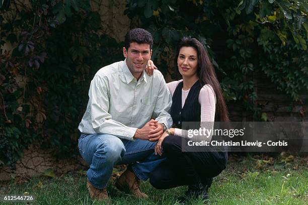 French soccer player Zinedine Zidane and his wife Veronique.