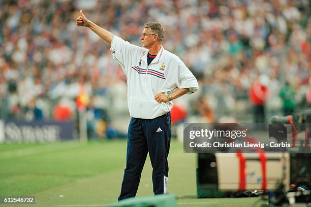 World Cup. France vs. Saudi Arabia. French coach Aimé Jacquet. | Location: Saint Denis, France.