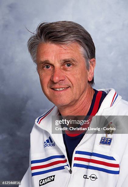 Portrait of Aime Jacquet, coach of the French national soccer team. He won the 1998 World Cup in France.