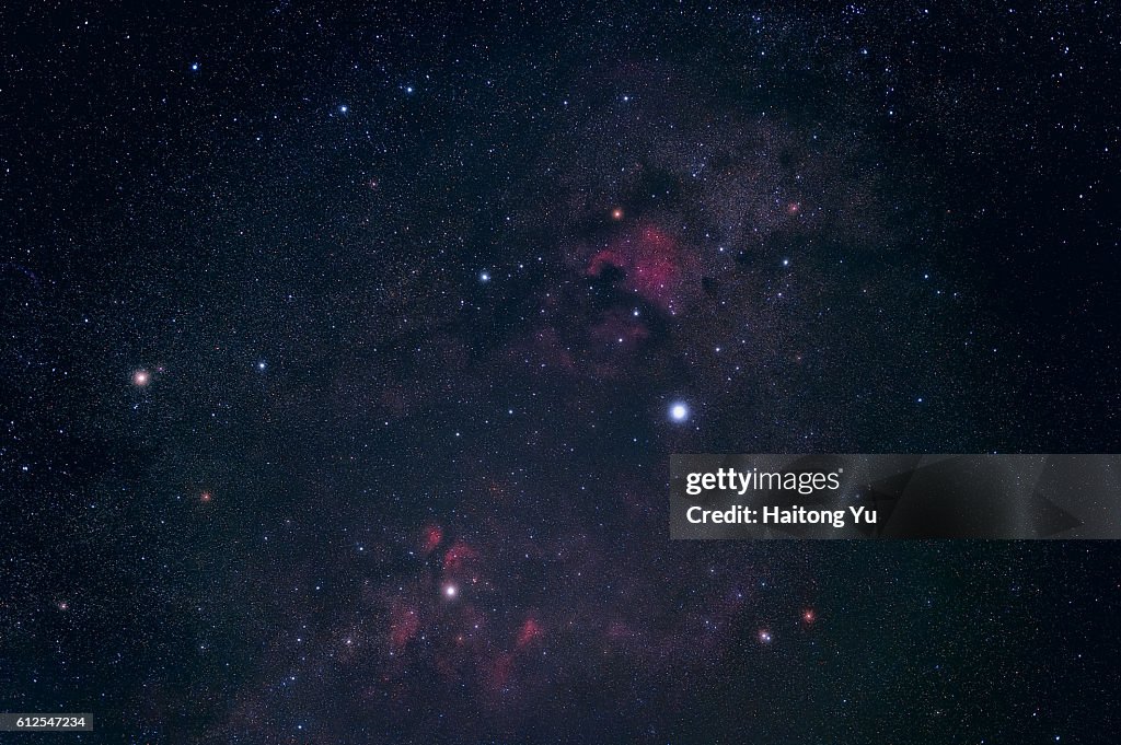 Stars and nebulae in the constellation Cygnus