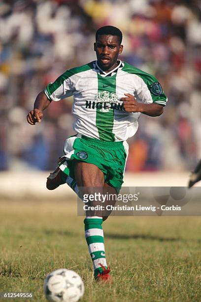 Nigerian soccer player Augustine Jay-Jay Okocha. | Location: Guinea.