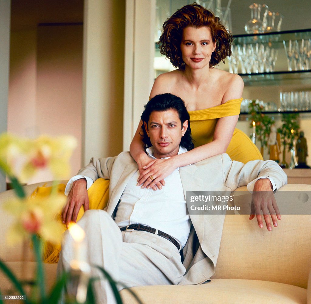 Geena Davis and Jeff Goldblum News Photo Getty Images