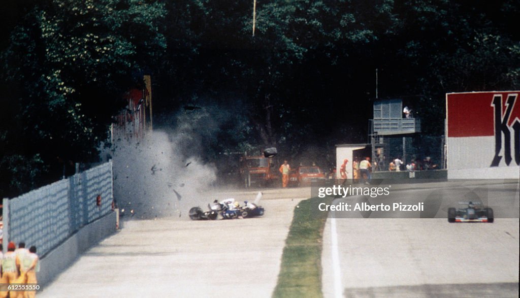 Formula One Driver Ayrton Senna Crashes at Imola