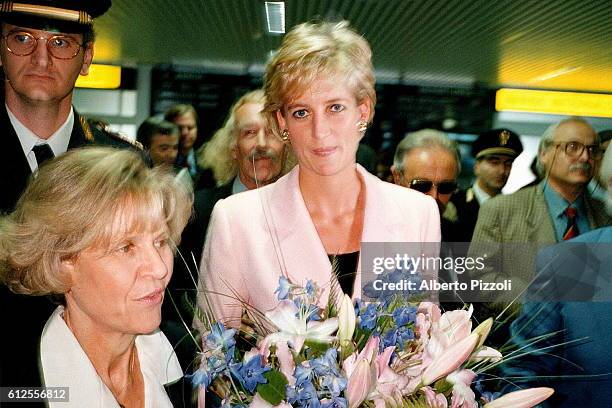 Lady Diana, Princess of Wales, receives an humanitarian award in Italy.