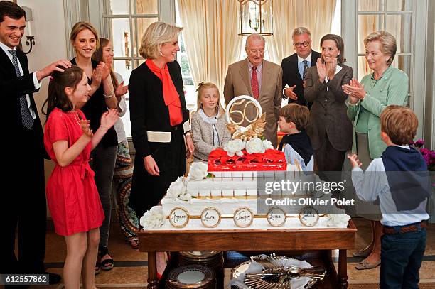 Princess Maria Laura, Princess Laetitia Maria, Princess Louise, Princess Astrid of Belgium, King Albert II of Belgium, Prince Nicolas, Princess...