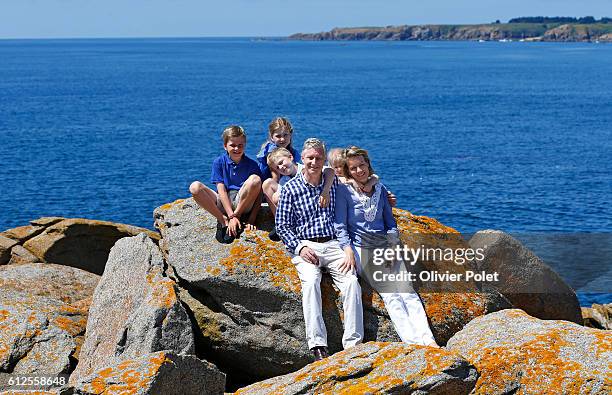 Of July 2013, The new King Philippe and Queen Mathilde took some vacation with their children in France on the island of Yeu in Vendée , THe kids are...