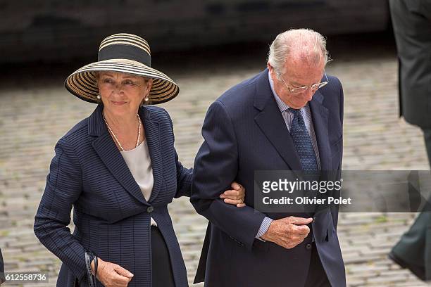 The Royal couple, Queen Mathilde and King Philippe attend a mass on the occasion of the 20th anniversary of King Boudewijn / Baudouin's death, at the...