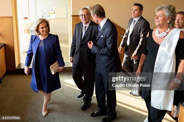 Grand Duke Henri and Grand Duchess Maria Teresa of Luxembourg arriving at a concert in Flagey for the official opening of Luxembourg's presidency....