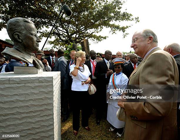 King Albert II and Queen Paola of Belgium pictured during a visit at the King Boudewijn Hospital in Kinshasa, Thursday 01 July 2010. King Albert II...