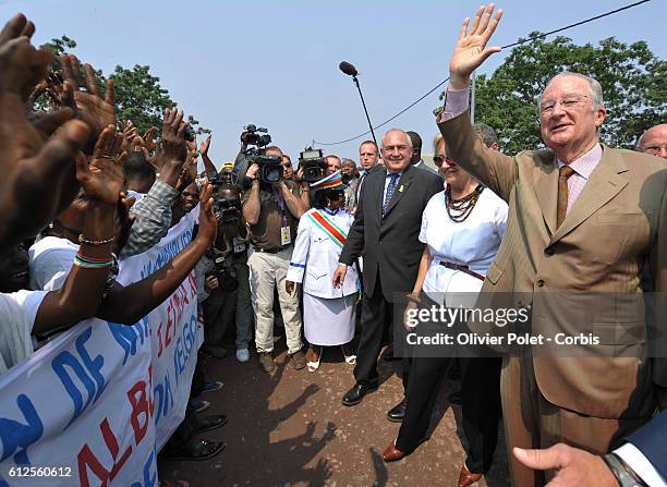 King Albert II and Queen Paola of Belgium pictured during a visit at the King Boudewijn Hospital in Kinshasa, Thursday 01 July 2010. King Albert II...