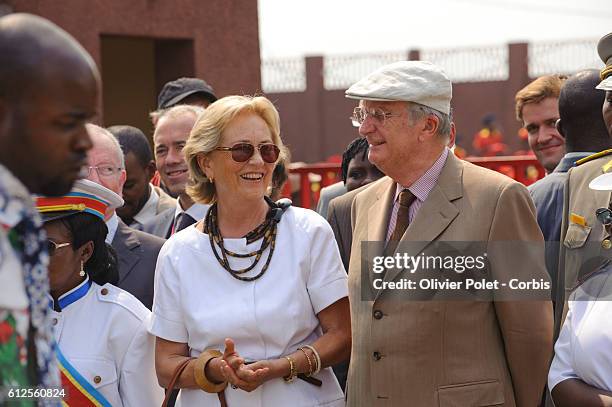 King Albert II and Queen Paola of Belgium pictured during a visit at the King Boudewijn Hospital in Kinshasa, Thursday 01 July 2010. King Albert II...