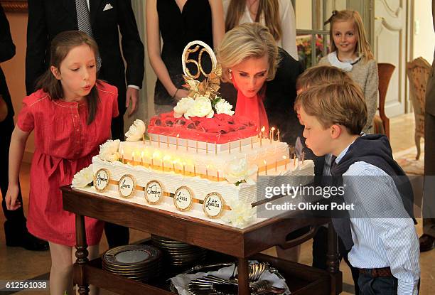 Princess Maria Laura, Princess Laetitia Maria, Princess Louise, Princess Astrid of Belgium, King Albert II of Belgium, Prince Nicolas, Princess...