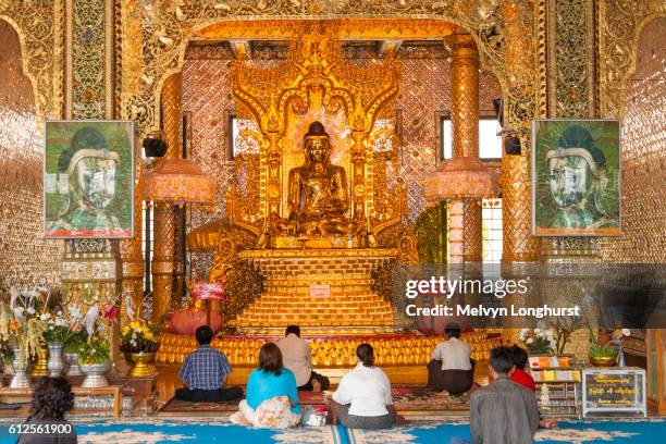 nan oo buddha in nan oo buddha hall at botataung pagoda, yangon, (rangoon), myanmar, (burma) - rangun stock pictures, royalty-free photos & images
