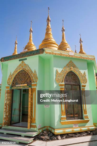 tooth relic pagoda at botataung pagoda, buddha's first sacred hair relic pagoda, yangon, (rangoon), - rangun stock pictures, royalty-free photos & images